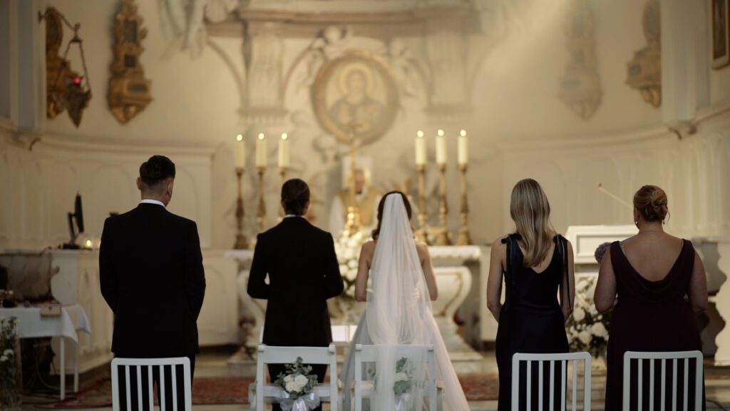 destination wedding videographer Poland — church wedding